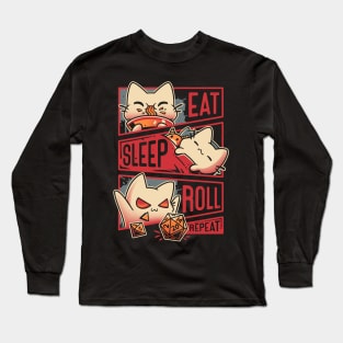 Roleplayer Routine - Kitten Dice Roll Long Sleeve T-Shirt